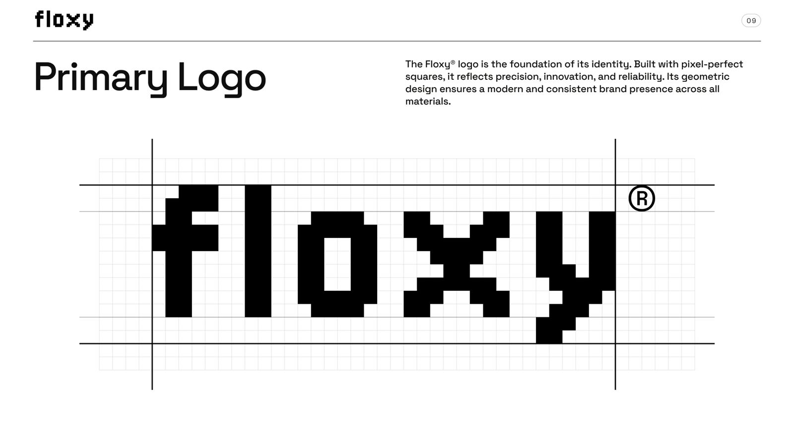 Floxy brand book, page 9, Logo: primary logo