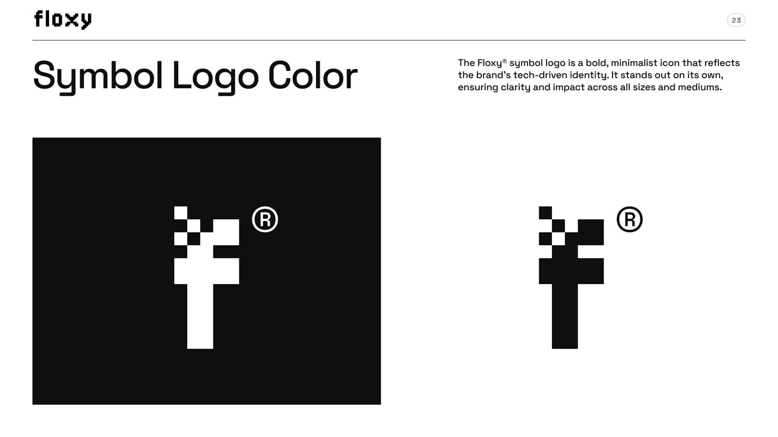 Floxy brand book, page 26, Color: symbol logo color