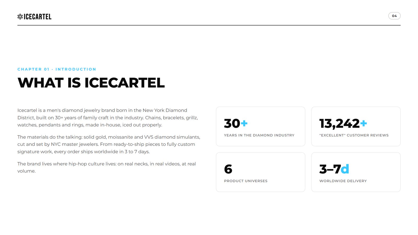 Icecartel brand book, page 4, Introduction: What is Icecartel