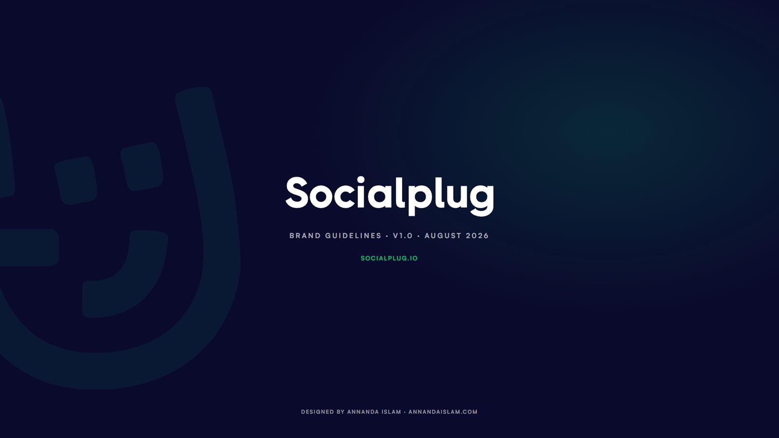 Socialplug brand book, page 38: back cover