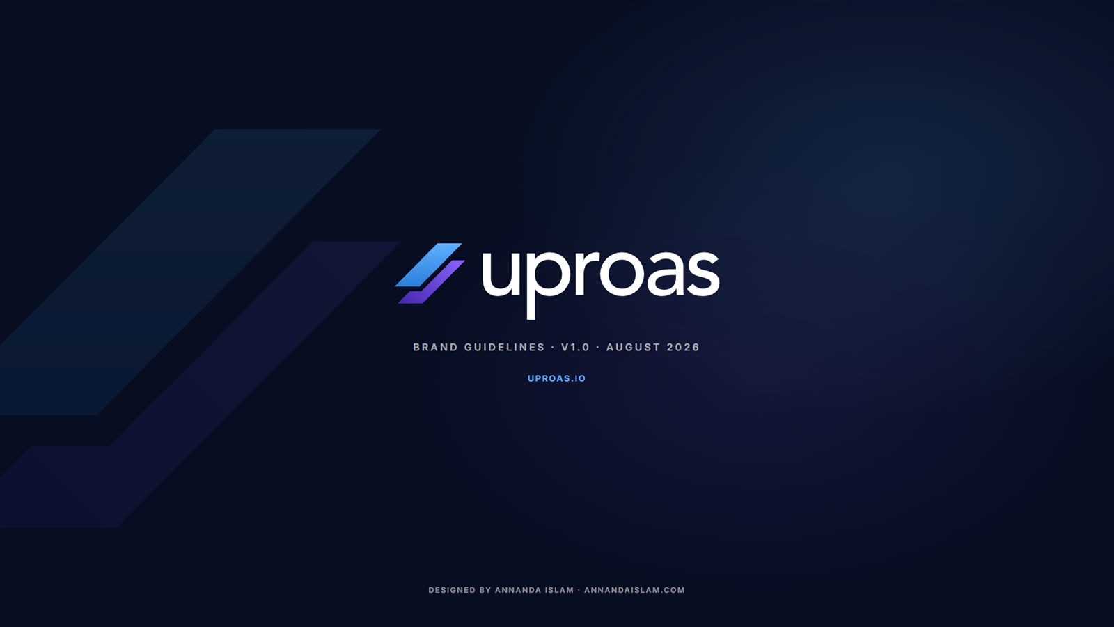 Uproas brand book, page 38: back cover